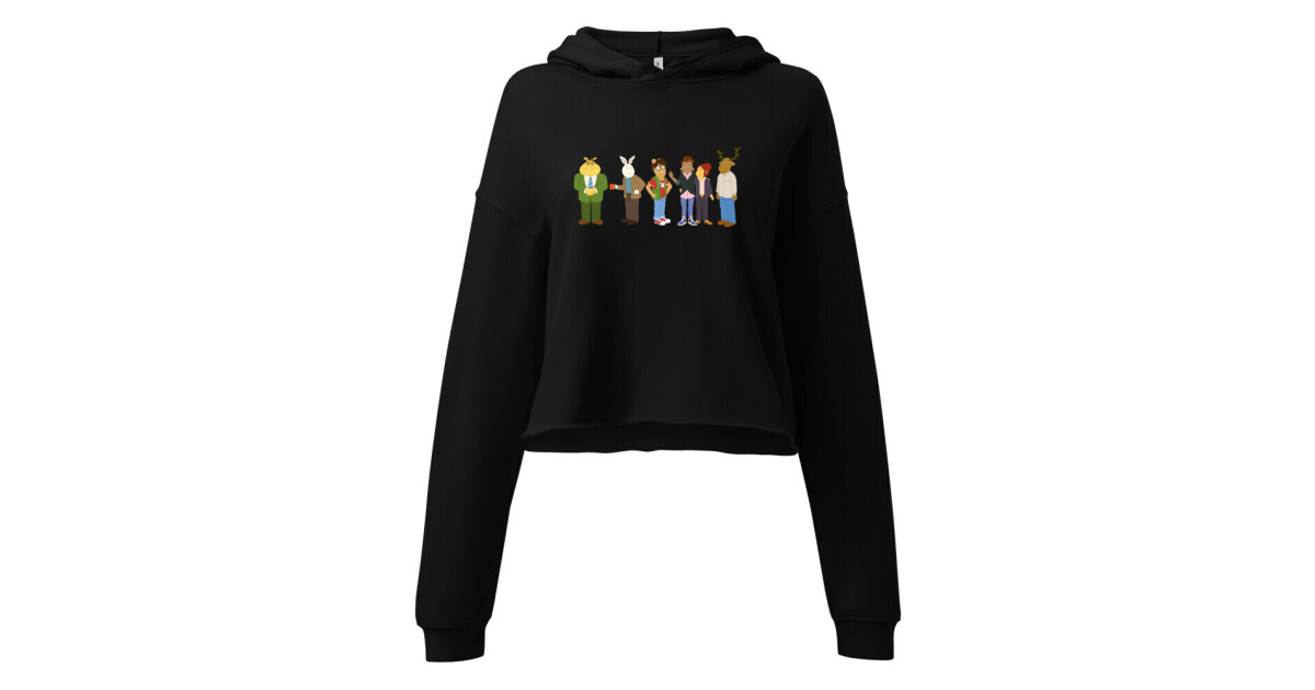 Tシャツ・カットソー [THEAIRTOWN] cupid crop v-hoodie 2color piercing through the veil cropped hoodie - 80% cotton